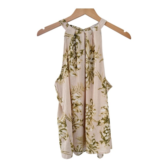 Panama Jack Tops - Panama Jack Tunic Tank Top Size Large Beige Green Pineapple Tropical NWT